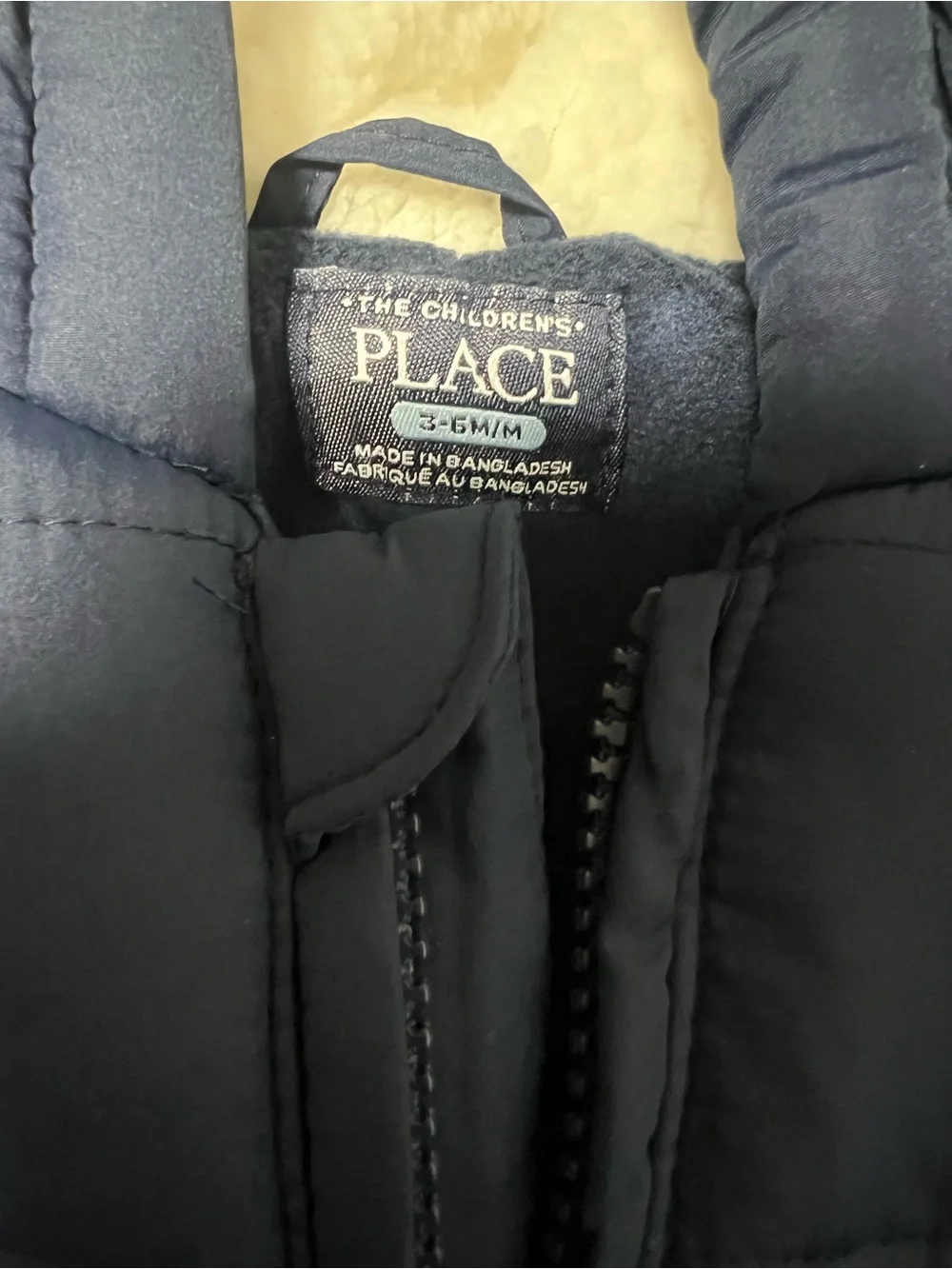 The Children's Place Navy Blue Puffer Baby Snowsuit Bunting 3-6M